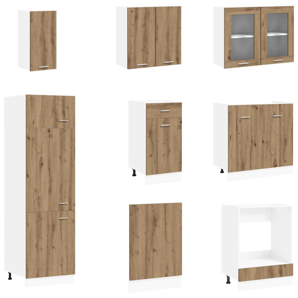 Unità Cucina Lyon 8 pcs Rovere Artigianale Legno ingegnerizzato 3445841