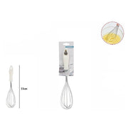 Trade Shop - Frusta 33 Cm Con Manico In Plastica Bianca Utensile Da Cucina Pasticceria 66157 -