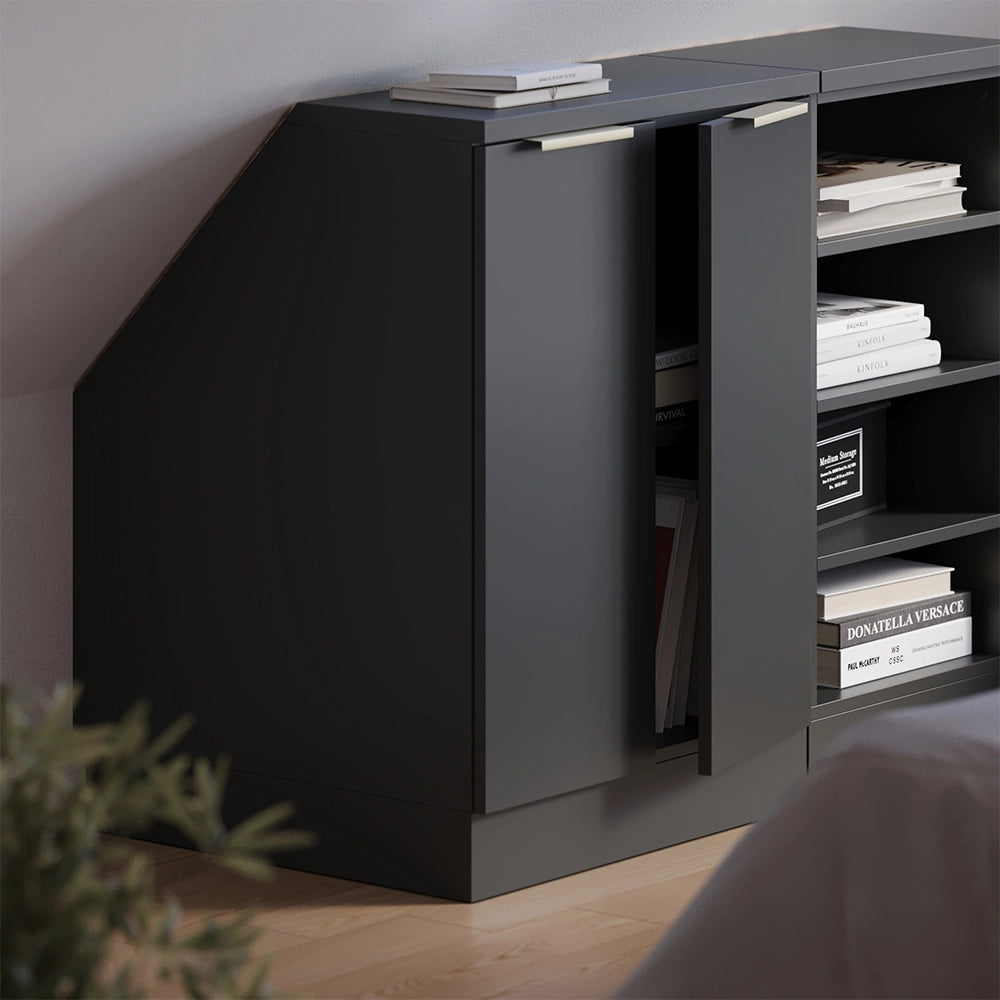 Mobile sottotetto Rion Antracite-oro/Antracite 60 x 83.8 cm con 2 porte, carcassa 60 cm profondità Vicco