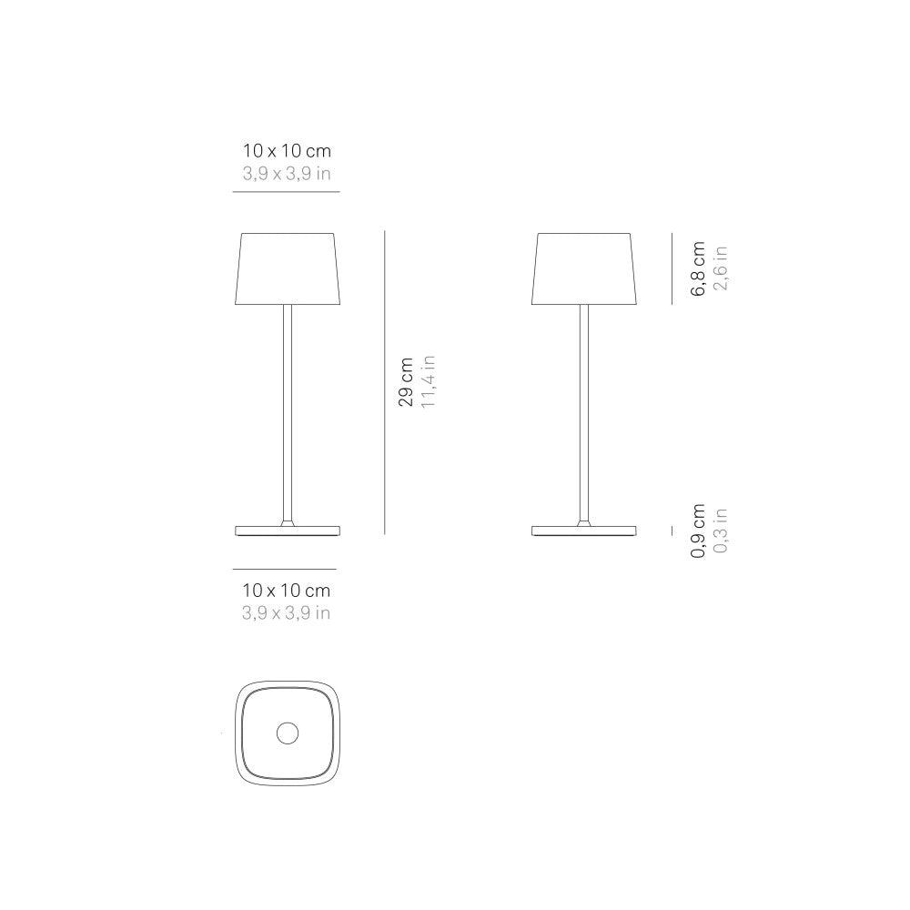 Zafferano Lampada a led da tavolo Ofelia Pro Sabbia ricaricabile e dimmerabile - 2200-2700-3000K - 9h massima potenza