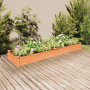 Fioriera Giardino con Fodera-Vaso da Esterno-Contenitore per Piante Marrone 240x60x25cm Massello Abete