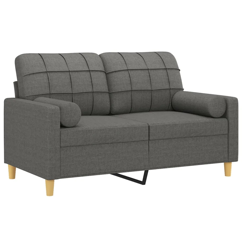 Divano a 2 Posti con Cuscini-Sofa 2 Posti con Cuscini Grigio Scuro 120 cm in Tessuto 219589