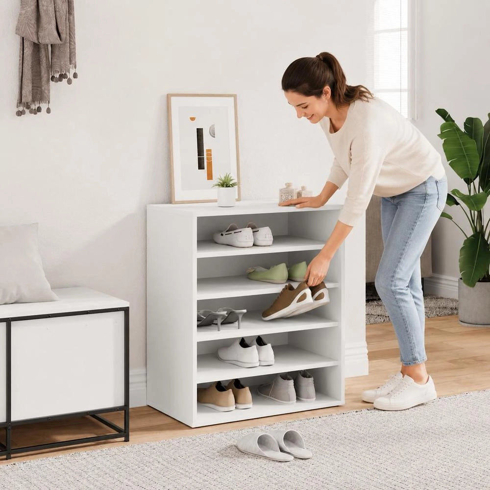 Shoe Cabinet White 60x35x70 Cm Wood-based Material
