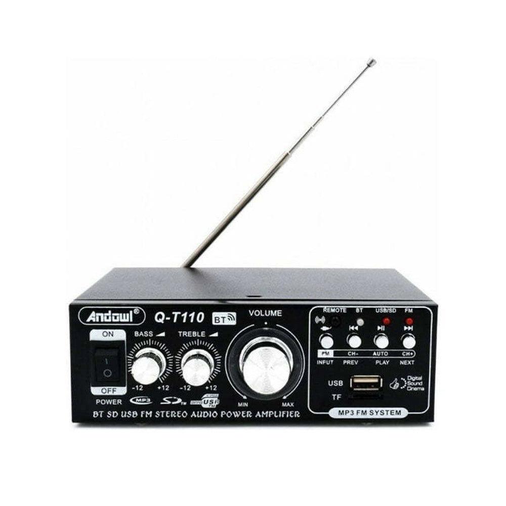 Trade Shop - Amplificatore Di Potenza Audio Stereo Hi-fi Q-t110 Max Con Riverbero Karaoke Telecomando -