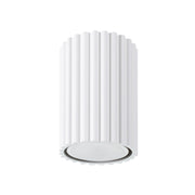 Spot soffitto moderno bianco tondo rigato 10cm GU10