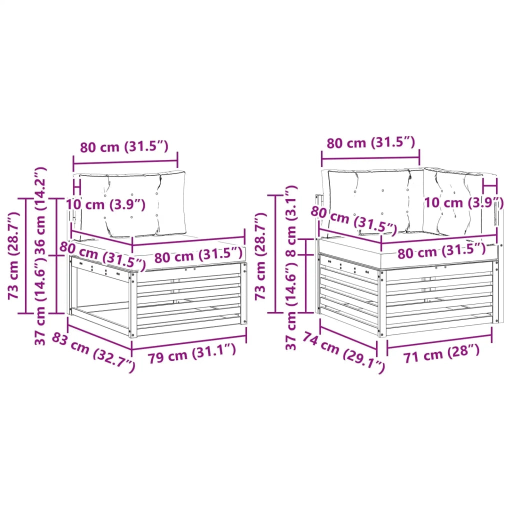 Set di divani da esterno 6 pcs Grigio Naturale e Chiaro 3373541