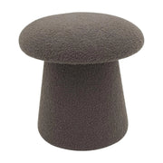 Set di 2 Pouf In Tessuto Teddy Mushy Tortora Ø 37x H 38 Cm