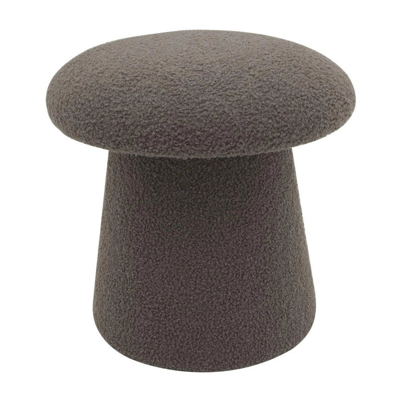Set di 2 Pouf In Tessuto Teddy Mushy Tortora Ø 37x H 38 Cm