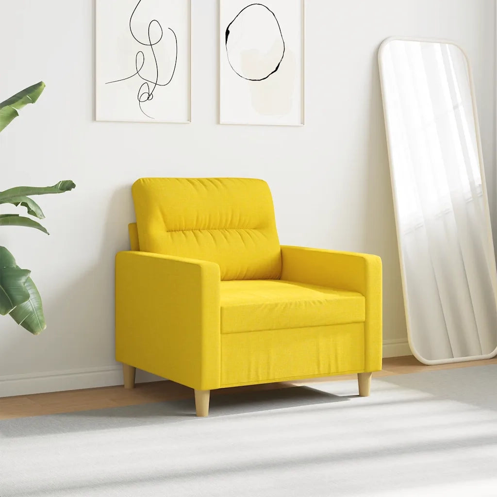 Poltrona-Divano Sedia Giallo Chiaro 60 cm in Tessuto 603477
