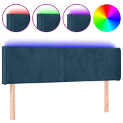 Testiera | Testata a LED Blu Scuro 147x16x78/88 cm in Velluto