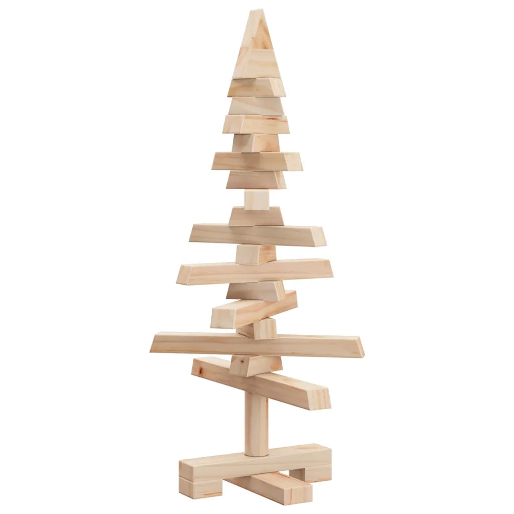 Albero di Natale | Decorazioni natalizie in legno naturale 60 cm Legno di pino massello