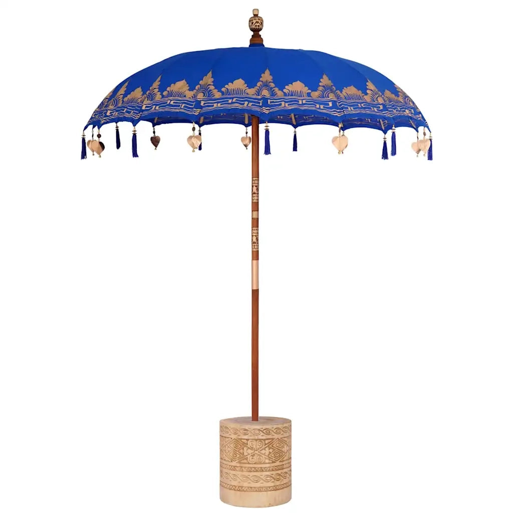 Parasol Balinese 260 Blu 180-190 cm Cotone e legno massello 3356892