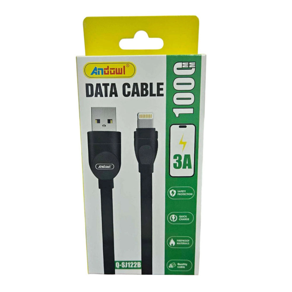 Trade Shop - Cavo Trasferimento Dati Ricarica Rapida Da Usb A Lightning 3a 1 Mt Nero Q-sj122b -