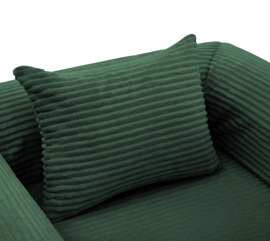 Poltrona letto singola convertibile in velluto a coste verde