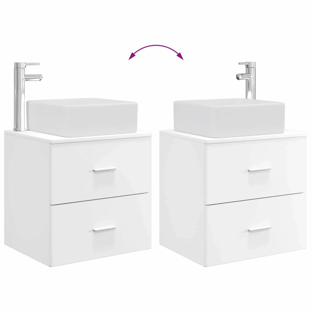 Set di mobili per il bagno 2 pz Bianco Legno ingegnerizzato 3403976