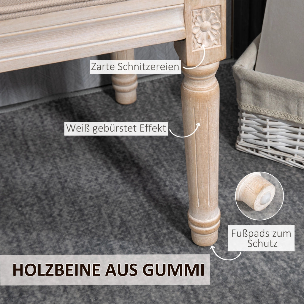 Divano a 2 posti ¨C zephmum ¨C Vintage, bottoni, gambe tornite, crema e bianco
