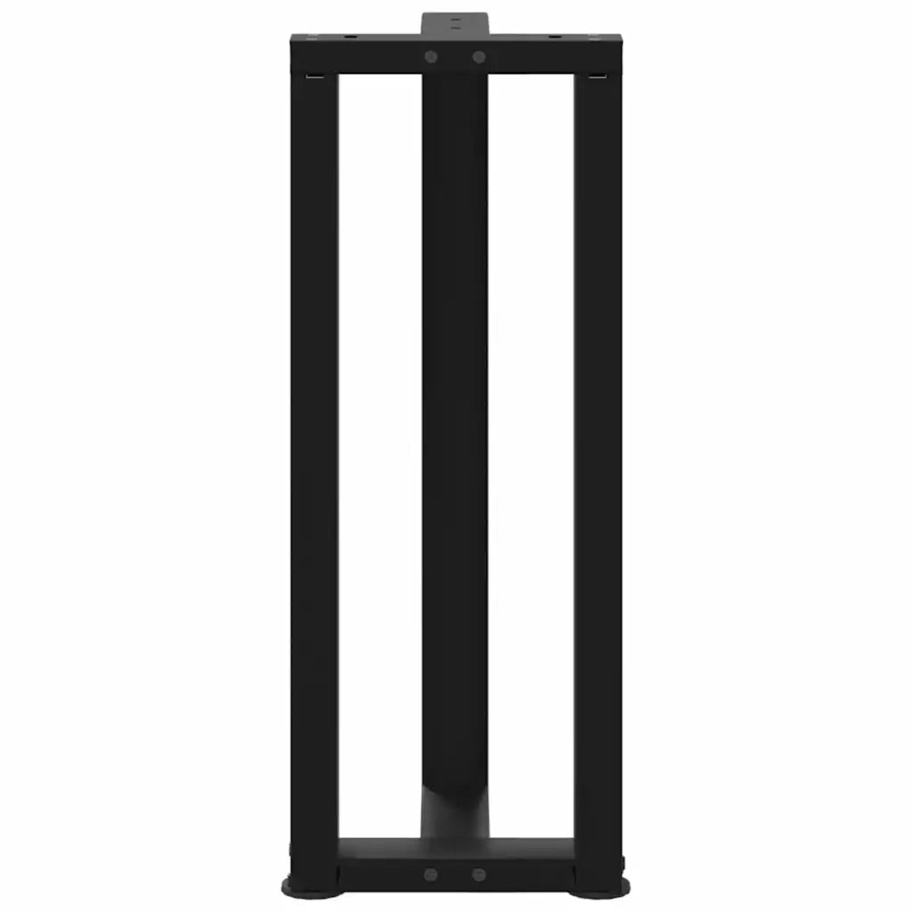 Gambe per Tavolo Consolle a Forma di T 2 pz | Piede del tavolo Nere 38x25x(72-73) cm Acciaio