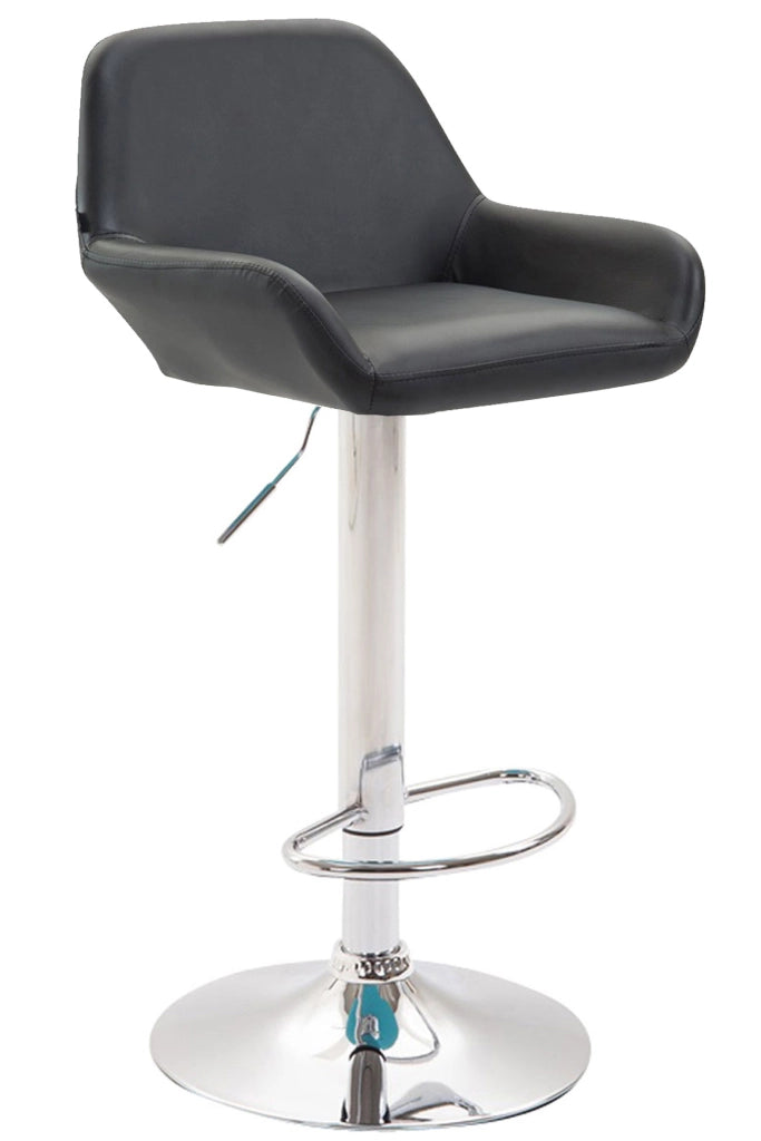 Set 2 Sgabelli Bar Braga In Similpelle nero,cromo