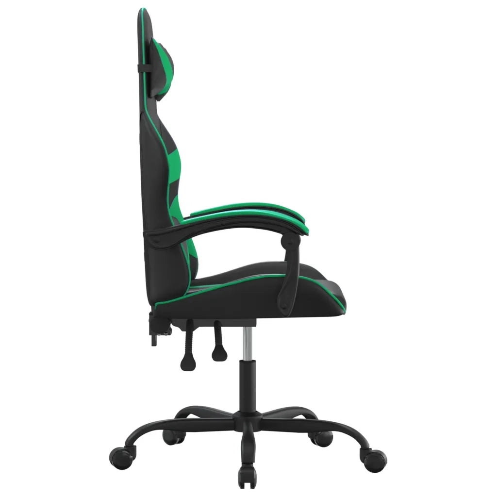 Sedia da Gaming Girevole Nera e Verde in Similpelle cod mxl 67581