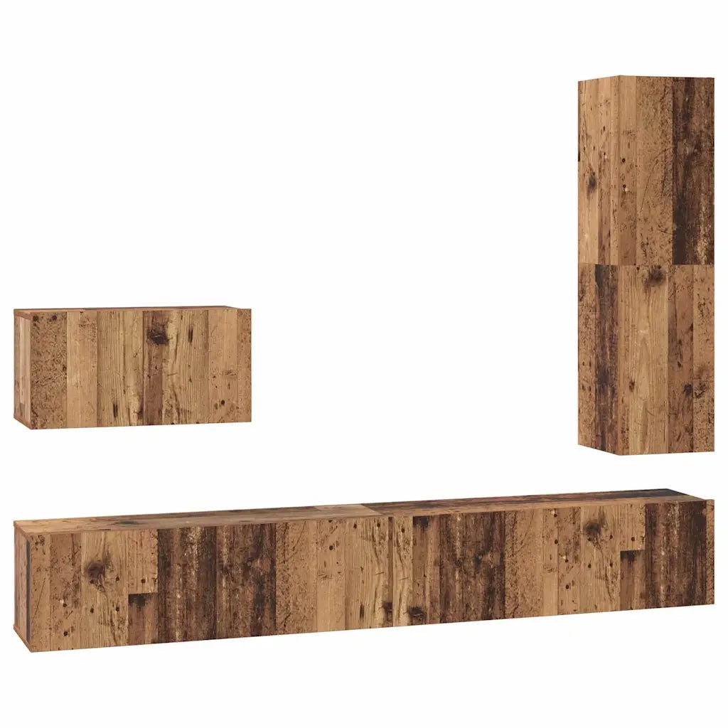 Set mobile TV 4 pcs Legno vecchio Legno multistrato 3393327