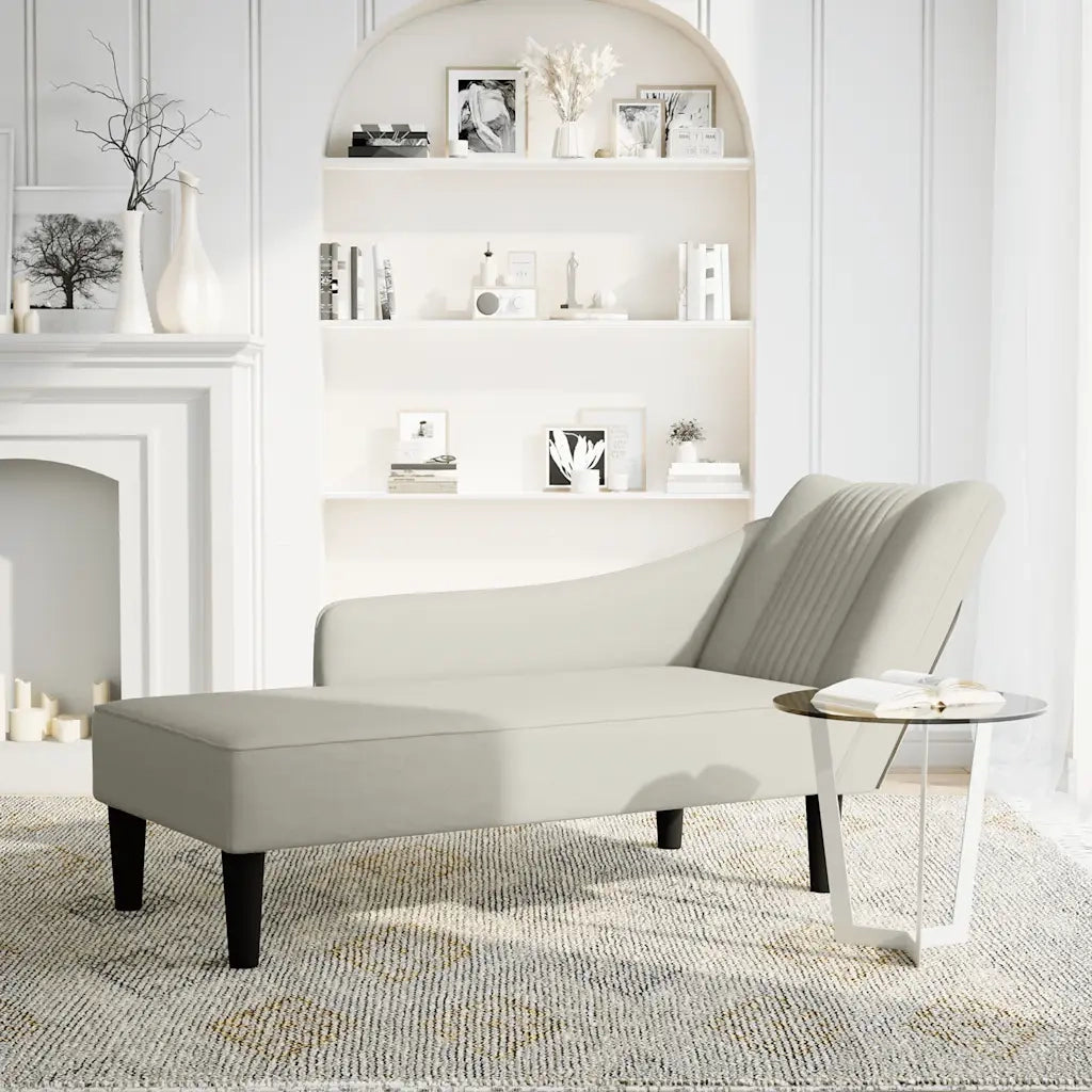 Sdraio con Bracciolo Destro in Velluto Crema CFW1634593