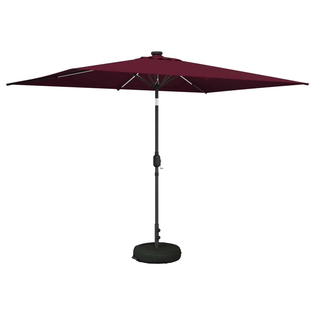 Ombrellone da giardino-Parasol da giardino con luci LED e base 200 x 300 cm Poliestere 608537