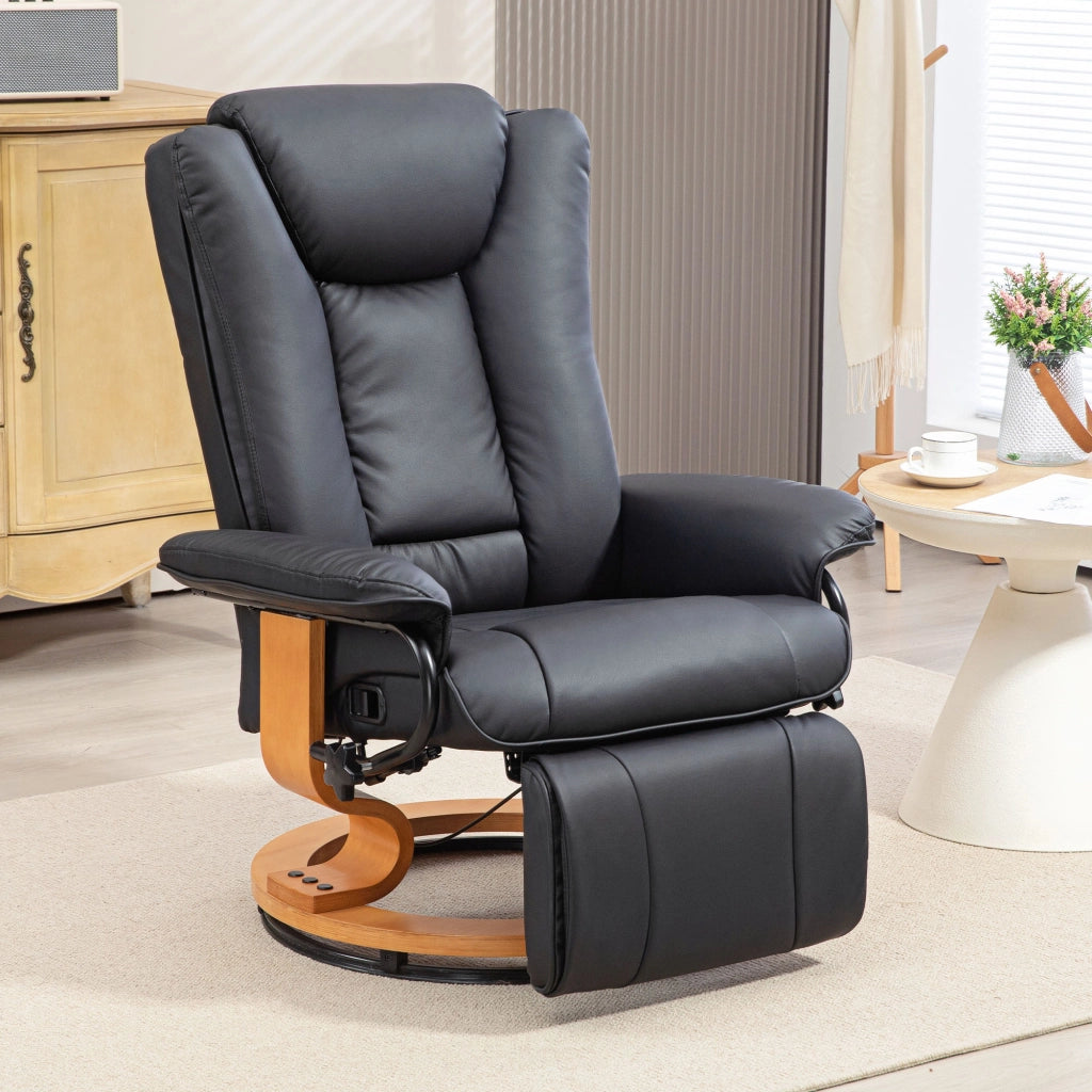 Poltrona relax girevole reclinabile ¨C zephmum ¨C similpelle nero