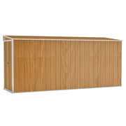 Casetta da giardino-Capanno da Giardino a muro marrone 118x382x178 cm in acciaio zincato