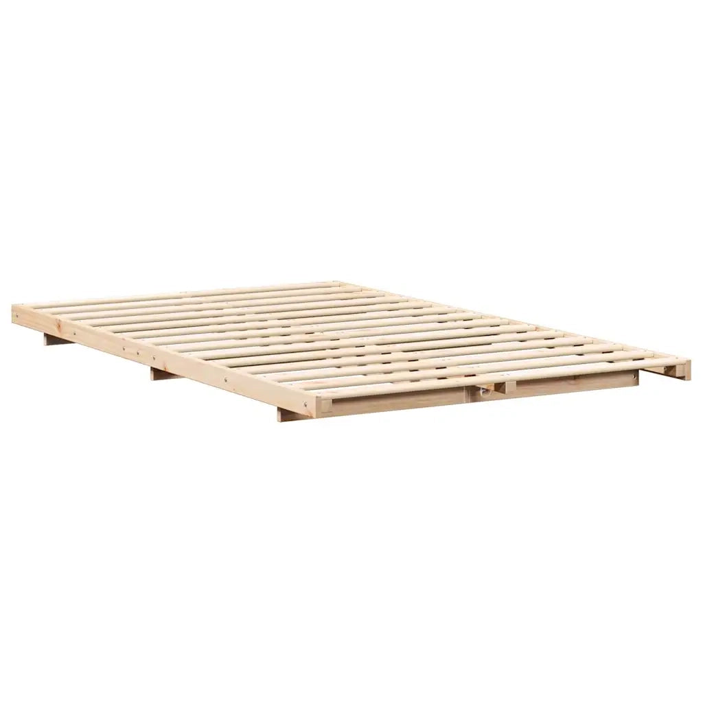 Struttura del letto Marrone 135 x 190 cm Pino massello 873079