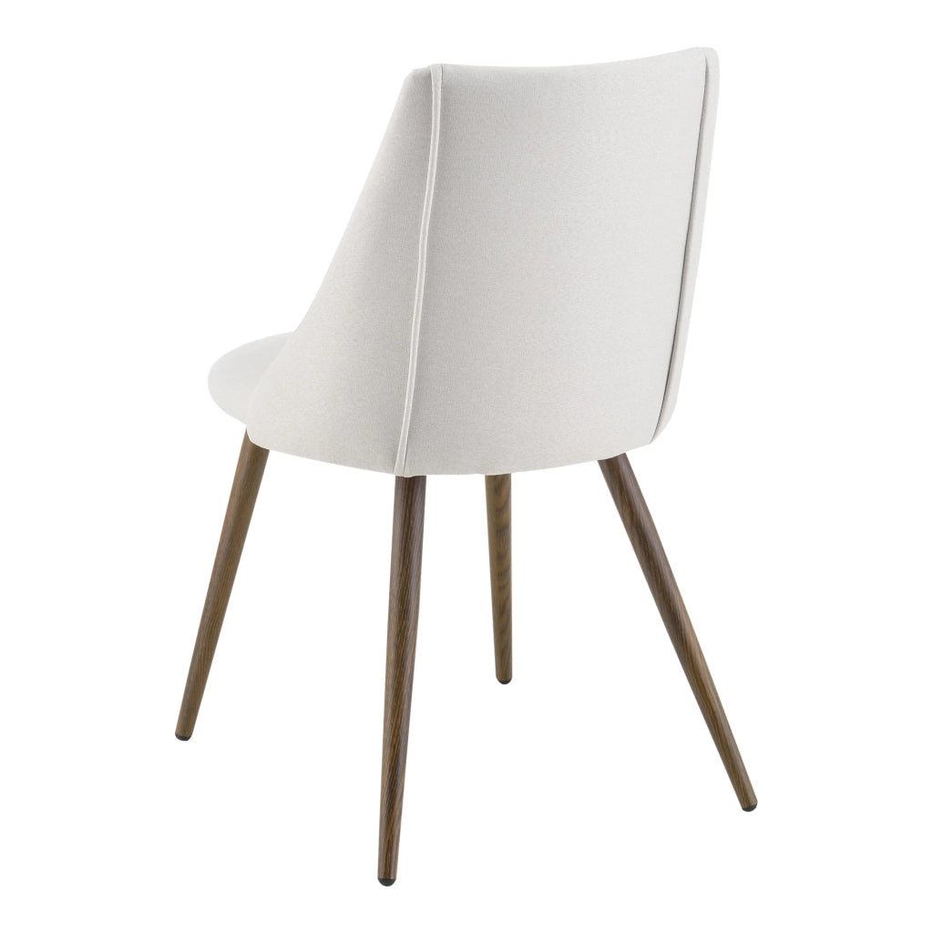 Set di 2 sedie da pranzo/cucina imbottite con seduta in tessuto gambe in metallo effetto legno poltrona beige 83 x 50 x 53 cm 03_0005729
