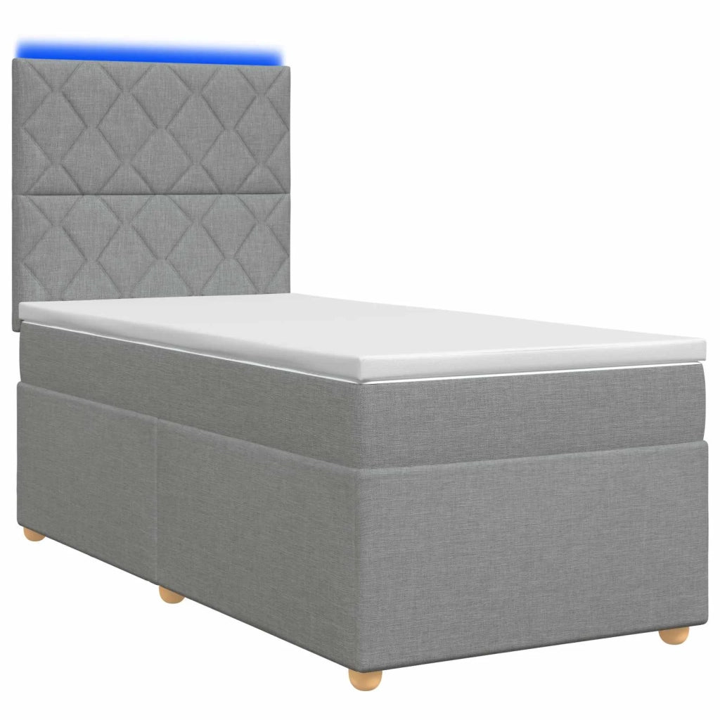 Letto box spring con materasso Grigio Chiaro 90 x 190 cm 3455245