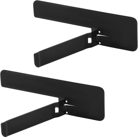 Supporto per Telefono in Metallo con Placche Sottili e Lame Regolabili per Custodia Telefonica con Stabilizzatore Verticale e Orizzontale (Nero) - 2 pezzi