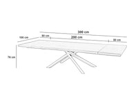 Tavolo Allungabile 200/300x100x76 cm in Frassino Spike  Naturale