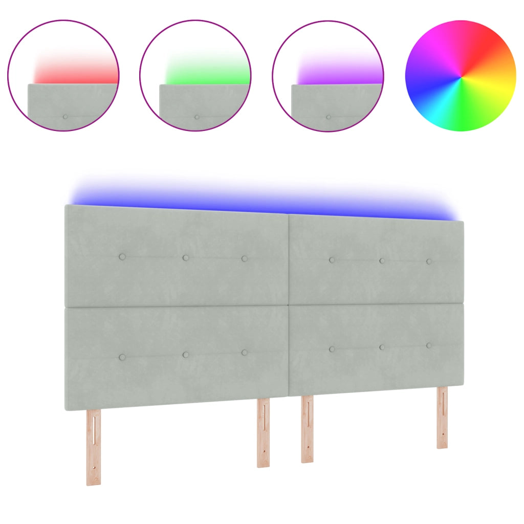 Luce per Testiera LED Grigia 100 cm in Velluto