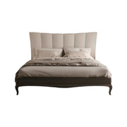 Letto moderno in legno frassino testata ecopelle bianca l.190 p.210 h.127 - Mobili 2G