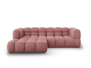 Cosmopolitan Design - Divano angolare modulare sinistro "Sky" 3 posti in velluto salmone 