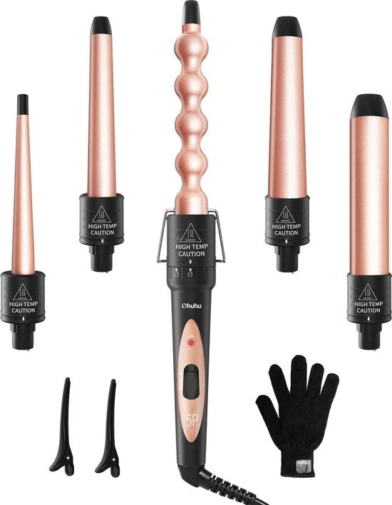 5 in 1 professionale stile per capelli con 5 velocità e manopole per capelli con temperatura regolabile adatto per capelli lunghi e corti