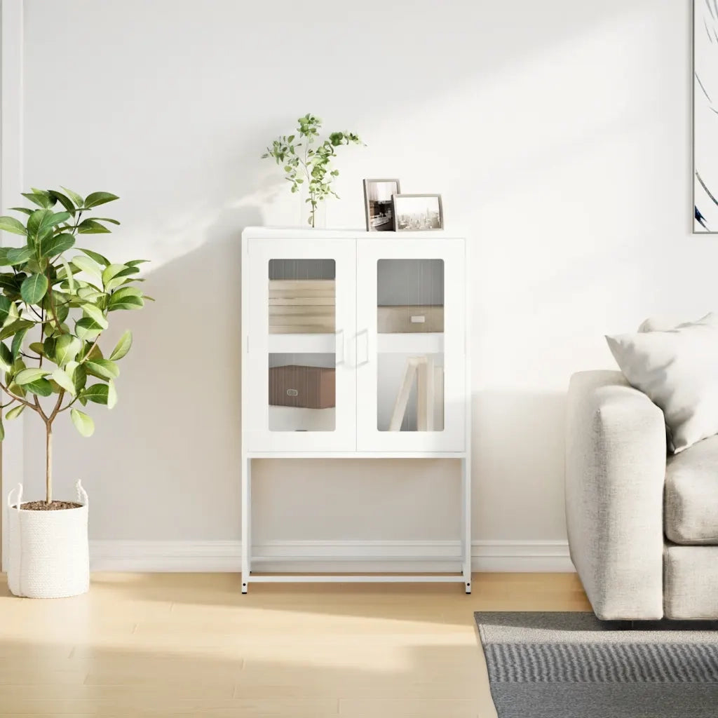Credenza Bianca 68x39x107 cm in Acciaio 853379