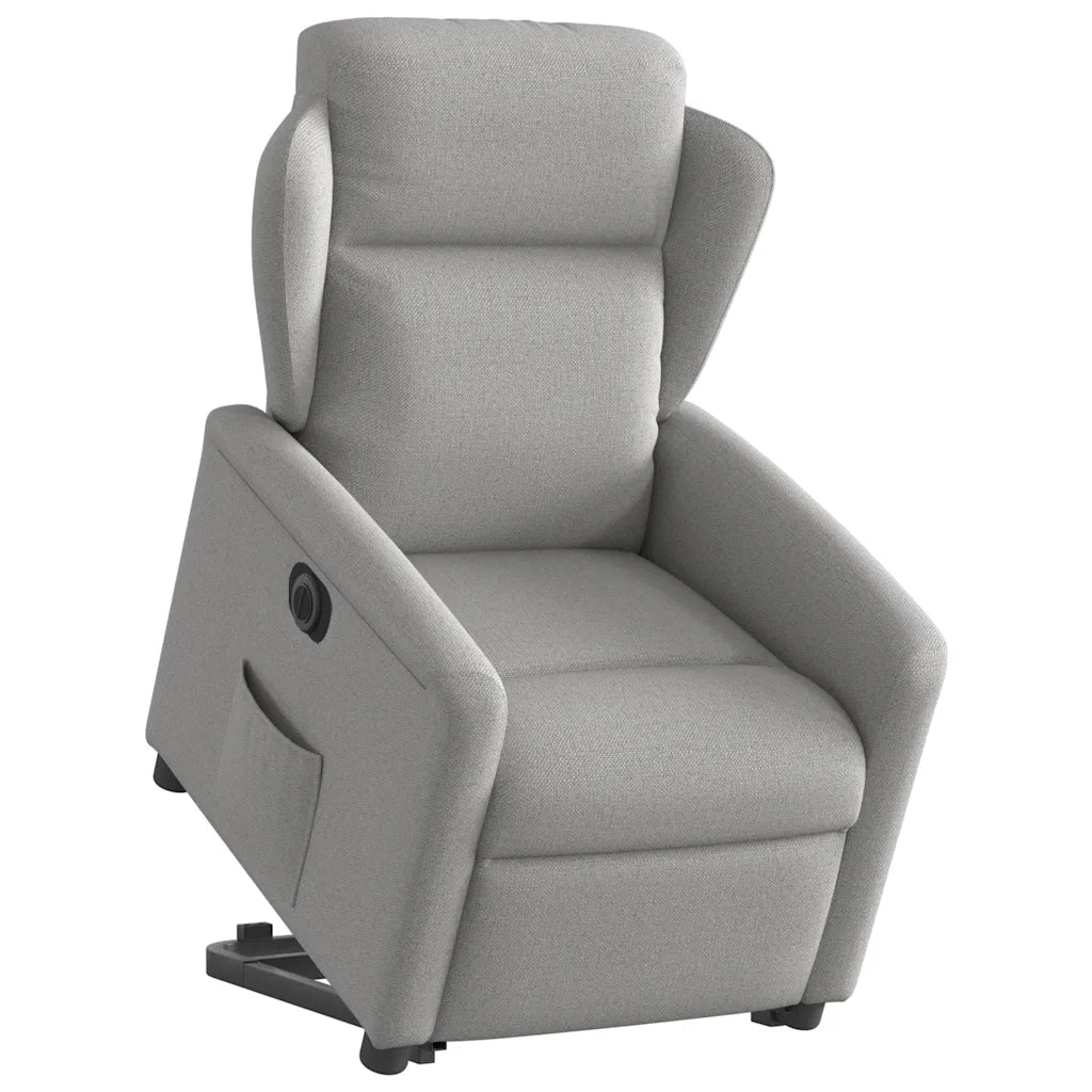 Poltrona Alzapersona Reclinabile Elettrica Grigi Nuvola Tessuto 3303163