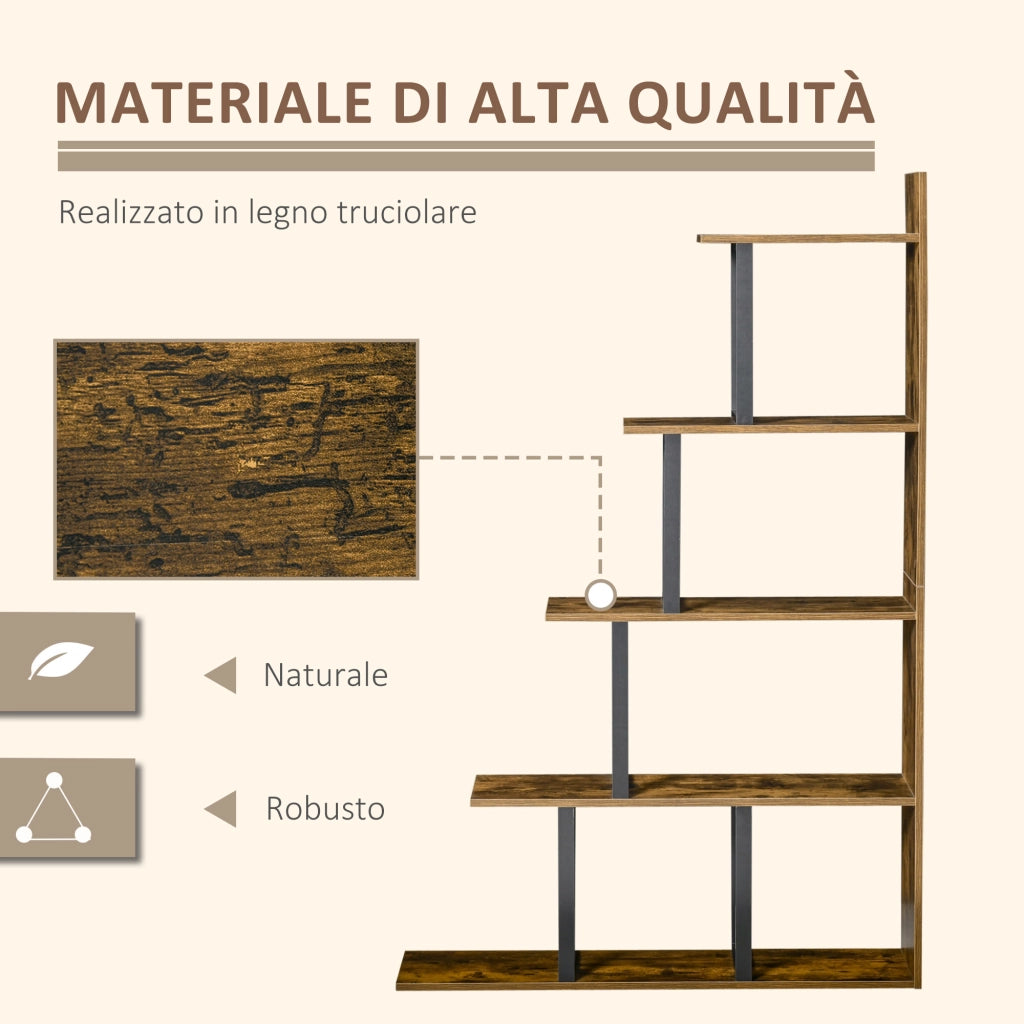 Libreria Stile Vintage/Industriale in Truciolato 102x30x160cm