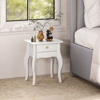 Tavolino da Salotto in Stile Francese 45x35x55 cm in MDF Bianco