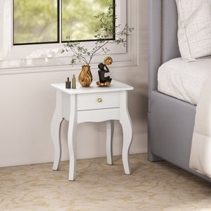 Tavolino da Salotto in Stile Francese 45x35x55 cm in MDF Bianco