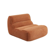 Poltrona in tessuto ciniglia sottovuota e compressa, terracotta