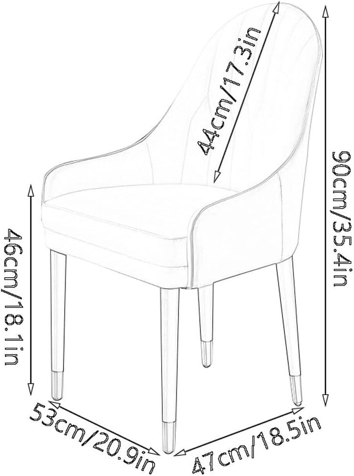 Set di 4 sedie da pranzo in pelle di microfibra, con schienale ergonomico e gambe in legno di faggio per bancone, salone, reception, cucina