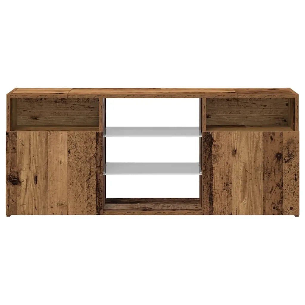 Mobile Porta TV con LED Legno Antico 120x30x50 cm Multistrato 856351
