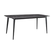 Tavolo HEXA – Rettangolare 180 cm – Piano in ceramica effetto marmo antracite – Gambe in metallo – Stile moderno