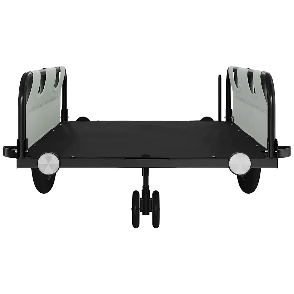 Rimorchio da Bici Grigio e Nero in Tessuto Oxford e Ferro CFW6379217