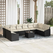 Set Divano da Giardino Marrone e Crema polyrattan