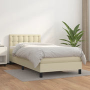 Giroletto a Molle con Materasso Crema 90x190 cm in Similpelle 3141097