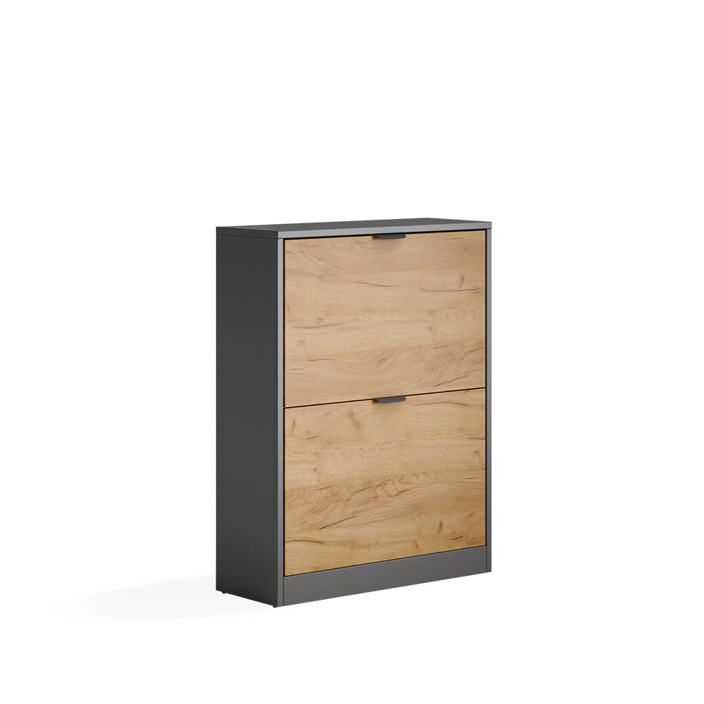Scarpiera da ingresso Gizmo Rovere dorato/Antracite 59 x 77.6 cm con 2 scomparti Vicco